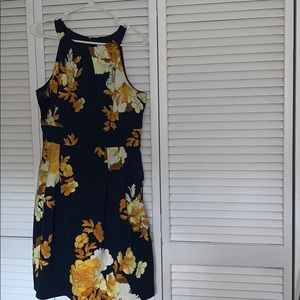 Navy and gold floral dress, Dress Barn